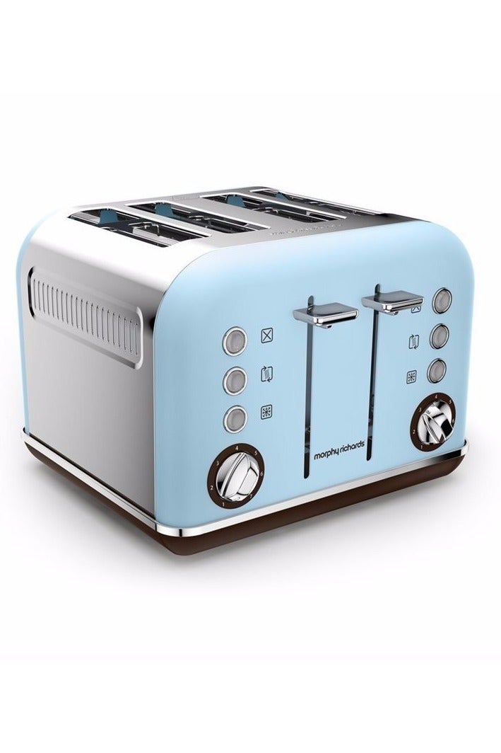 مورفي ريتشاردز محمصة خبز أكسنتس بـ 4 شرائح – قدرة 1800 واط، فتحات واسعة، تحكم قابل للتعديل في درجة التحميص، درج فتات قابل للإزالة – أزرق أزور - Image 1